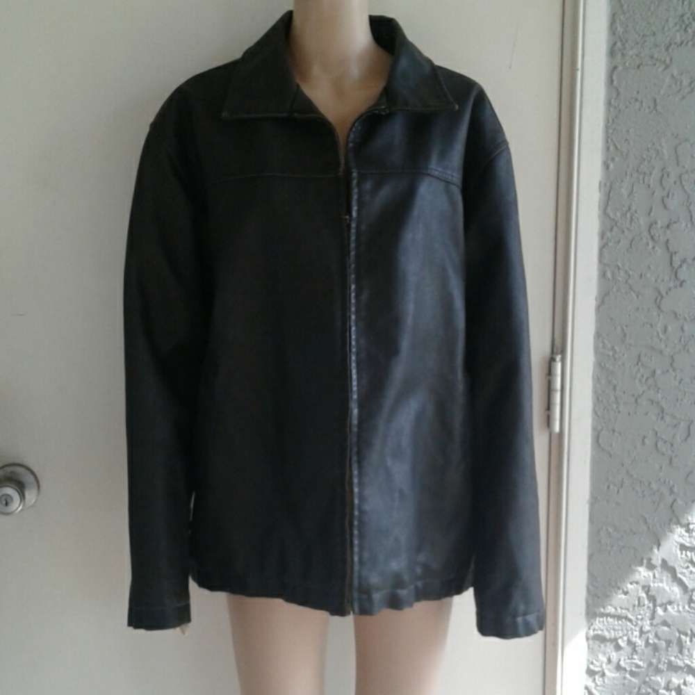 Black faux leather jacket